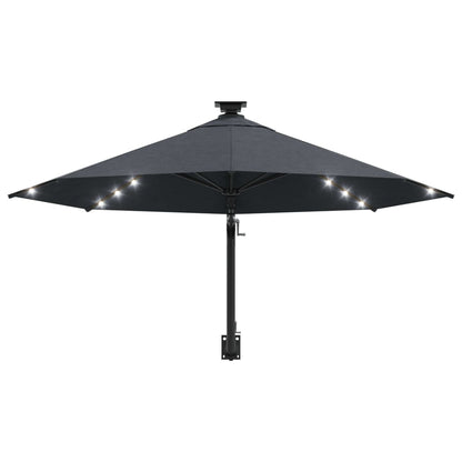 Ombrellone da Giardino a Parete con LED 300 cm Antracite