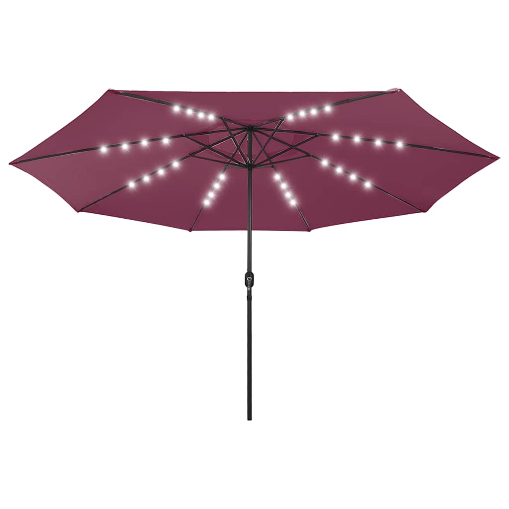 Ombrellone da Giardino con Luci LED 400 cm Rosso BordÃƒÂ²