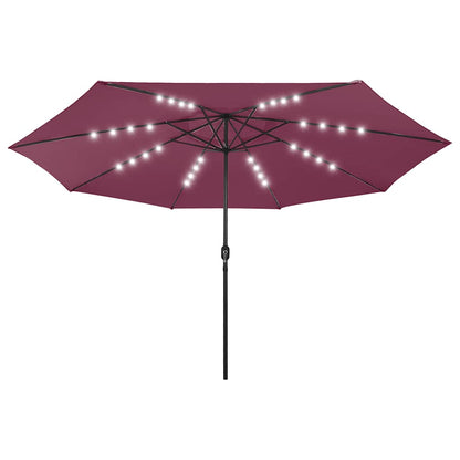 Ombrellone da Giardino con Luci LED 400 cm Rosso BordÃƒÂ²
