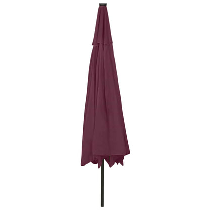 Ombrellone da Giardino con Luci LED 400 cm Rosso BordÃƒÂ²