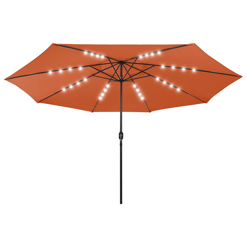 Ombrellone da Giardino con Luci LED 400 cm Terracotta