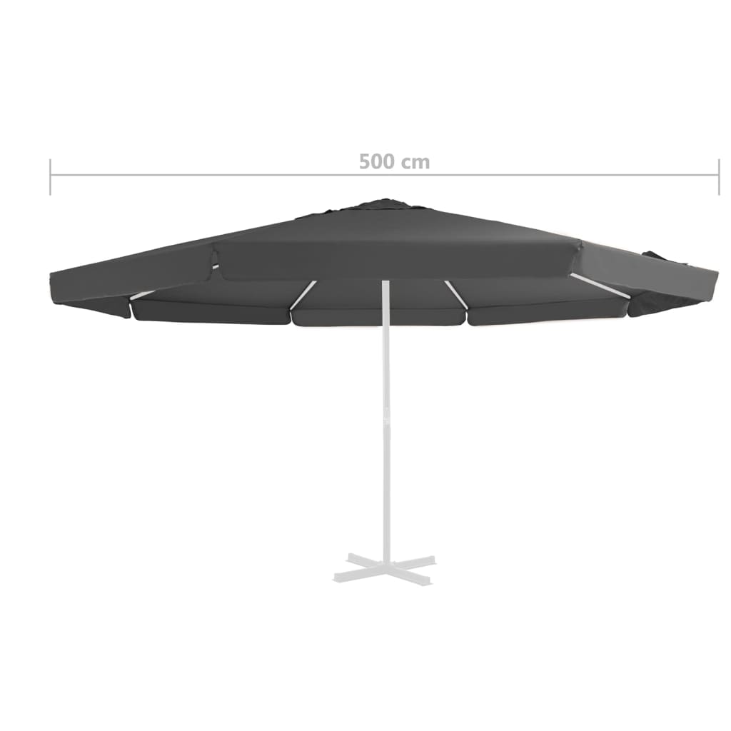 Telo di Ricambio per Tenda da Sole Antracite 500 cm