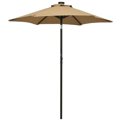 Ombrellone da Giardino con LED Tortora 200x211 cm in Alluminio