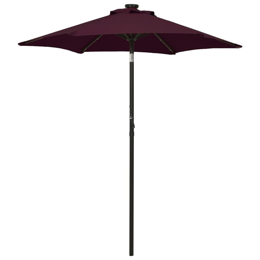 Ombrellone da Giardino con LED Bordeaux 200x211 cm in Alluminio