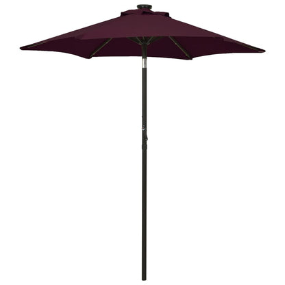 Ombrellone da Giardino con LED Bordeaux 200x211 cm in Alluminio