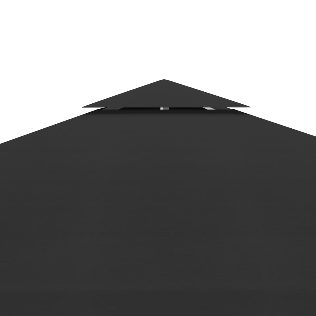 Copertura Superiore per Gazebo a 2 Strati 310 g/mÂ² 3x3 m Nera