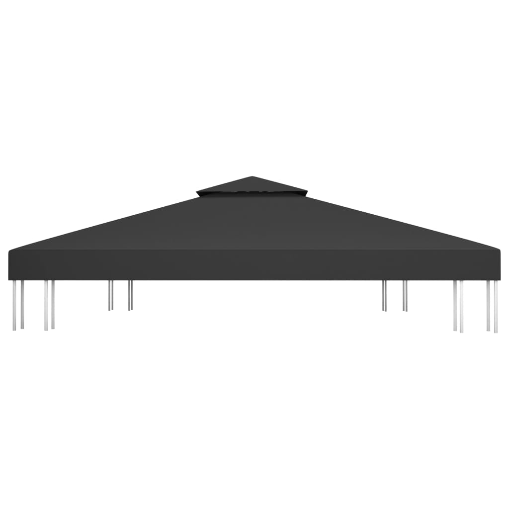 Copertura Superiore per Gazebo a 2 Strati 310 g/mÂ² 4x3 m Nera