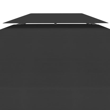 Copertura Superiore per Gazebo a 2 Strati 310 g/mÂ² 4x3 m Nera