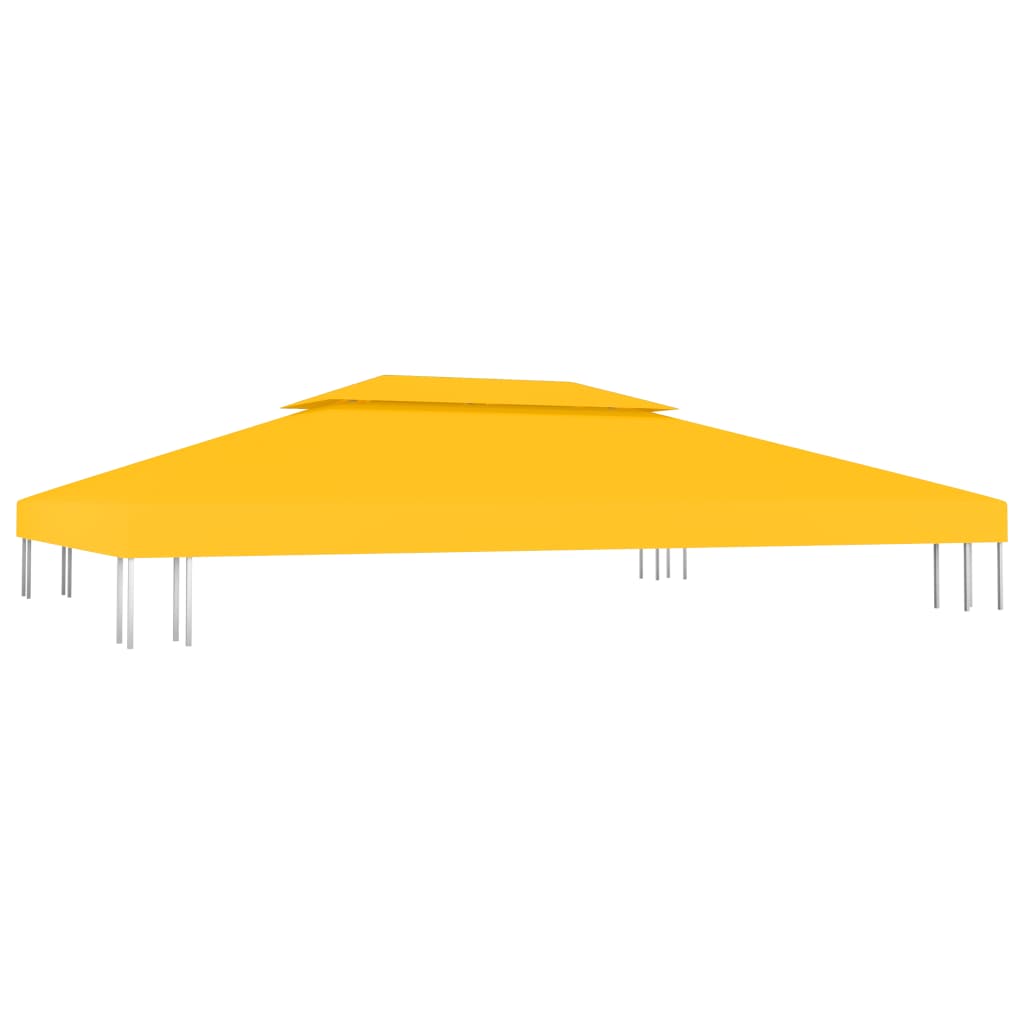 Copertura Superiore per Gazebo a 2 Strati 310 g/mÂ² 4x3 m Gialla