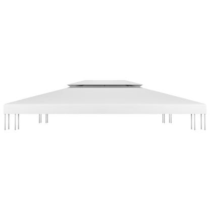 Copertura Superiore per Gazebo a 2 Strati 310 g/mÂ² 4x3 m Bianca