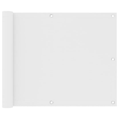 Paravento da Balcone Bianco 75x400 cm in Tessuto Oxford