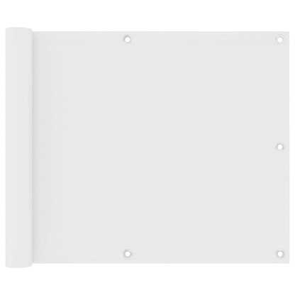Paravento da Balcone Bianco 75x600 cm in Tessuto Oxford
