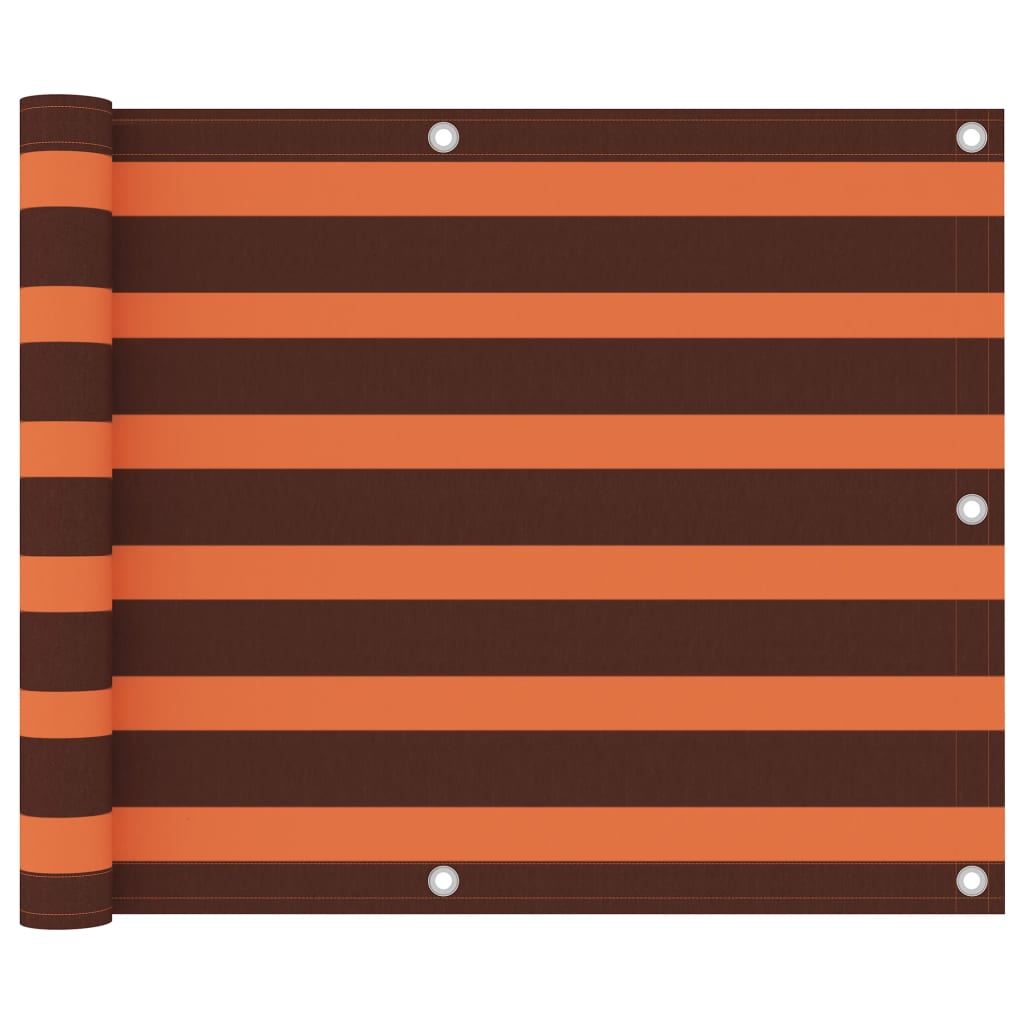 Paravento Balcone Arancione e Marrone 75x300 cm Tessuto Oxford