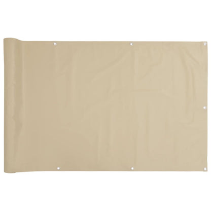 Paravento da Balcone Beige 90x300 cm in Tessuto Oxford