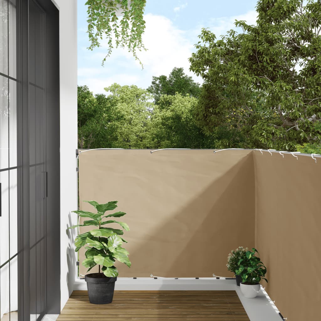 Paravento Balcone Beige 120x500 cm in Tessuto Oxford