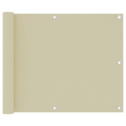 Paravento da Balcone Crema 75x300 cm Tessuto Oxford
