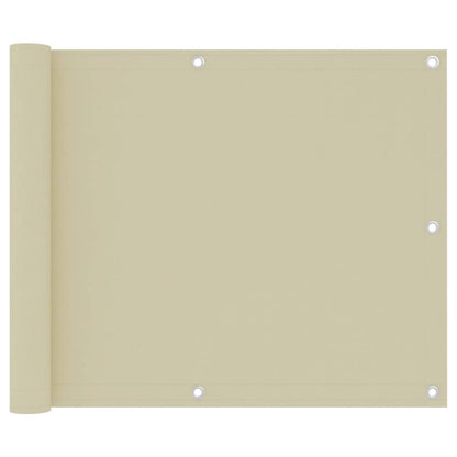 Paravento da Balcone Crema 75x500 cm Tessuto Oxford
