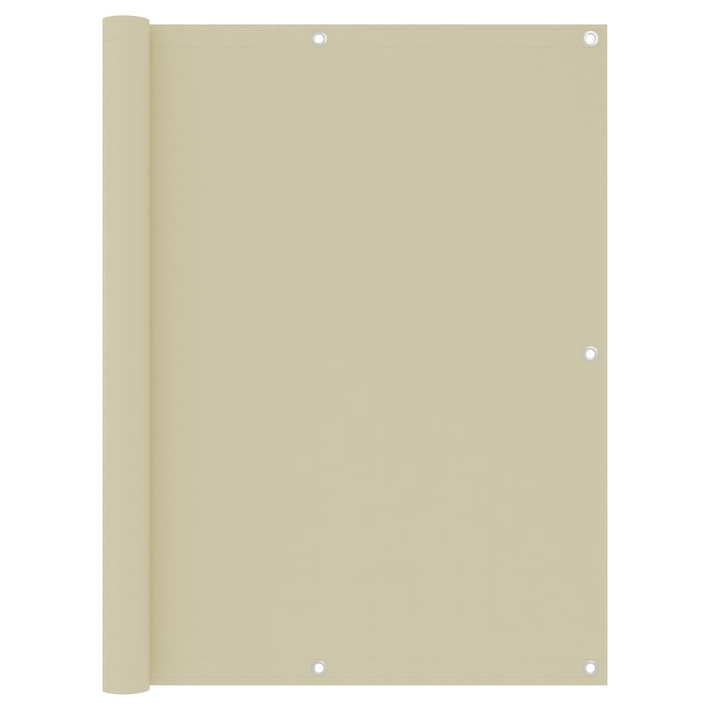 Paravento da Balcone Crema 120x500 cm Tessuto Oxford