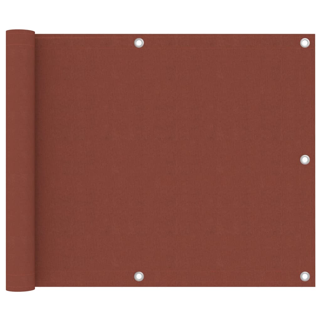 Paravento da Balcone Terracotta 75x500 cm Tessuto Oxford