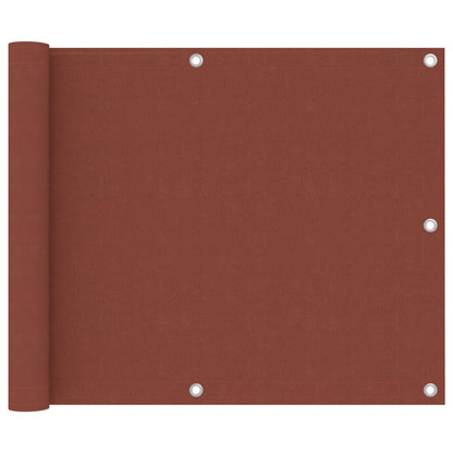 Paravento da Balcone Terracotta 75x500 cm Tessuto Oxford