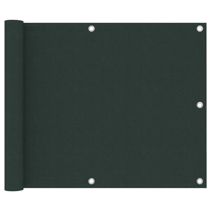 Paravento da Balcone Verde Scuro 75x500 cm Tessuto Oxford