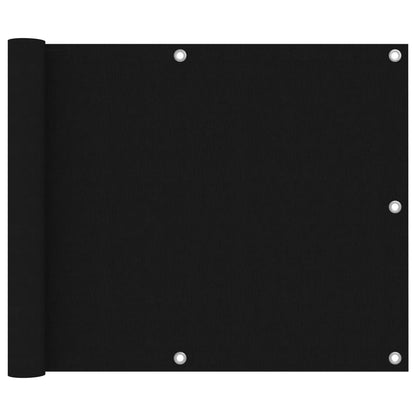 Paravento da Balcone Nero 75x500 cm in Tessuto Oxford