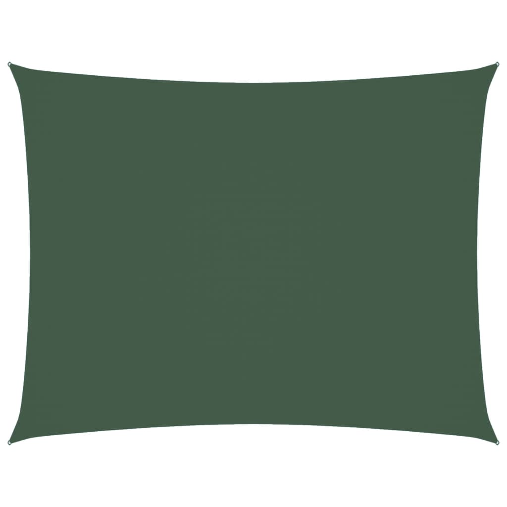 Parasole a Vela Oxford Rettangolare 2x3,5 m Verde Scuro