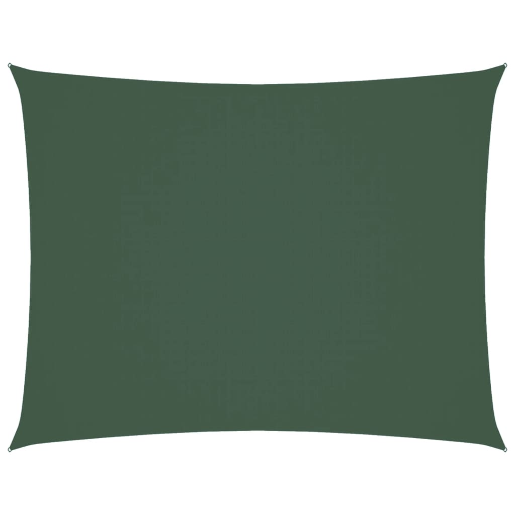 Parasole a Vela Oxford Rettangolare 4x6 m Verde Scuro