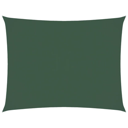 Parasole a Vela Oxford Rettangolare 5x6 m Verde Scuro