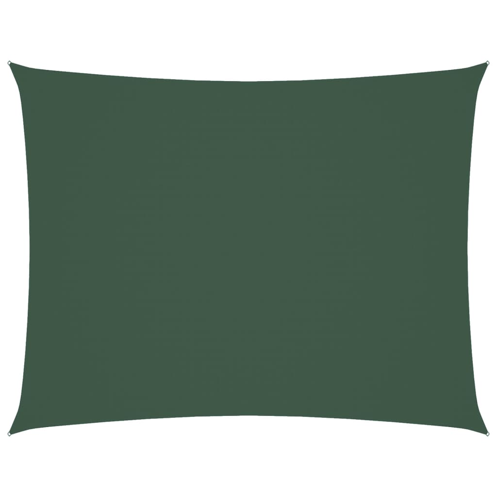 Parasole a Vela Tessuto Oxford Rettangolare 6x8 m Verde Scuro