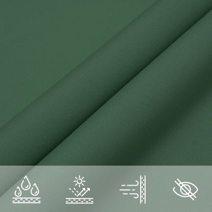 Parasole a Vela Tessuto Oxford Rettangolare 6x8 m Verde Scuro