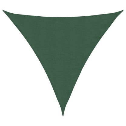 Parasole a Vela Oxford Triangolare 4x4x4 m Verde Scuro