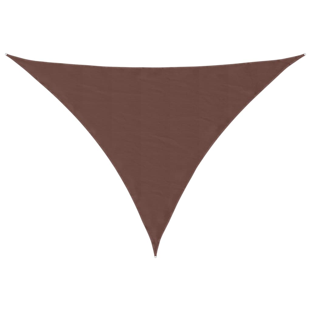 Parasole a Vela Oxford Triangolare 4x4x5,8 m Marrone