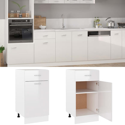 Armadio Inferiore Cassetto Bianco Lucido 40x46x81,5 Multistrato