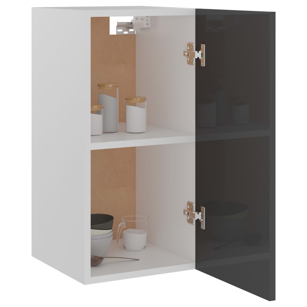Mobile Pensile Grigio Lucido 29,5x31x60 cm in Legno Multistrato