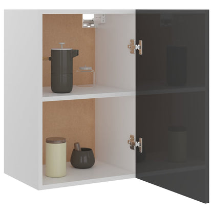 Mobile Pensile Grigio Lucido 39,5x31x60 cm in Legno Multistrato