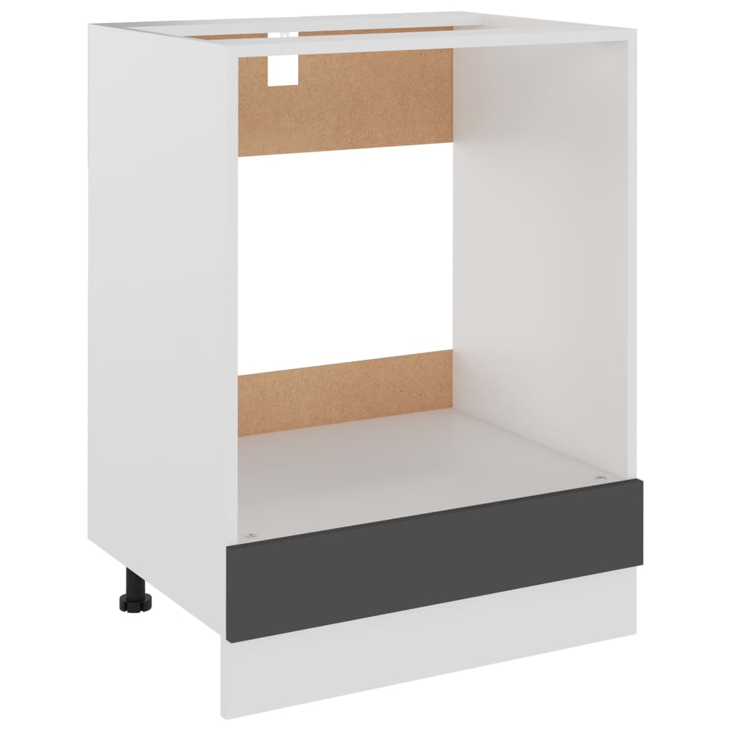 Mobile per Forno Grigio 60x46x81,5 cm in Legno Multistrato