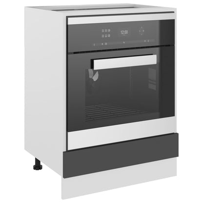 Mobile per Forno Grigio 60x46x81,5 cm in Legno Multistrato