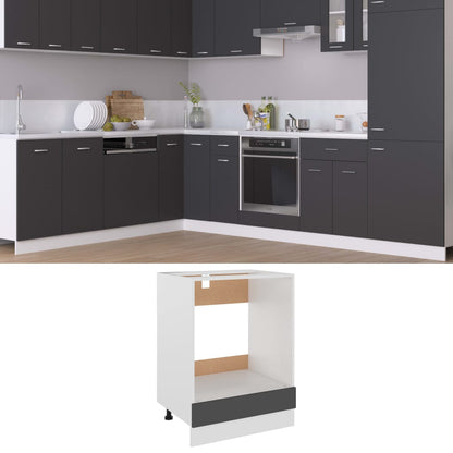 Mobile per Forno Grigio 60x46x81,5 cm in Legno Multistrato