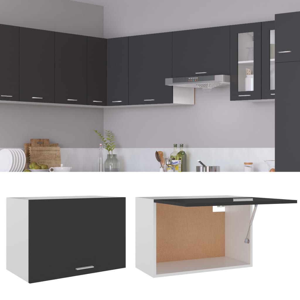 Mobile Pensile Grigio 60x31x40 cm in Legno Multistrato