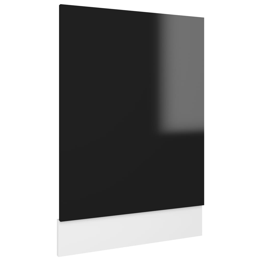 Pannello Lavastoviglie Nero Lucido 45x3x67 cm Legno Multistrato