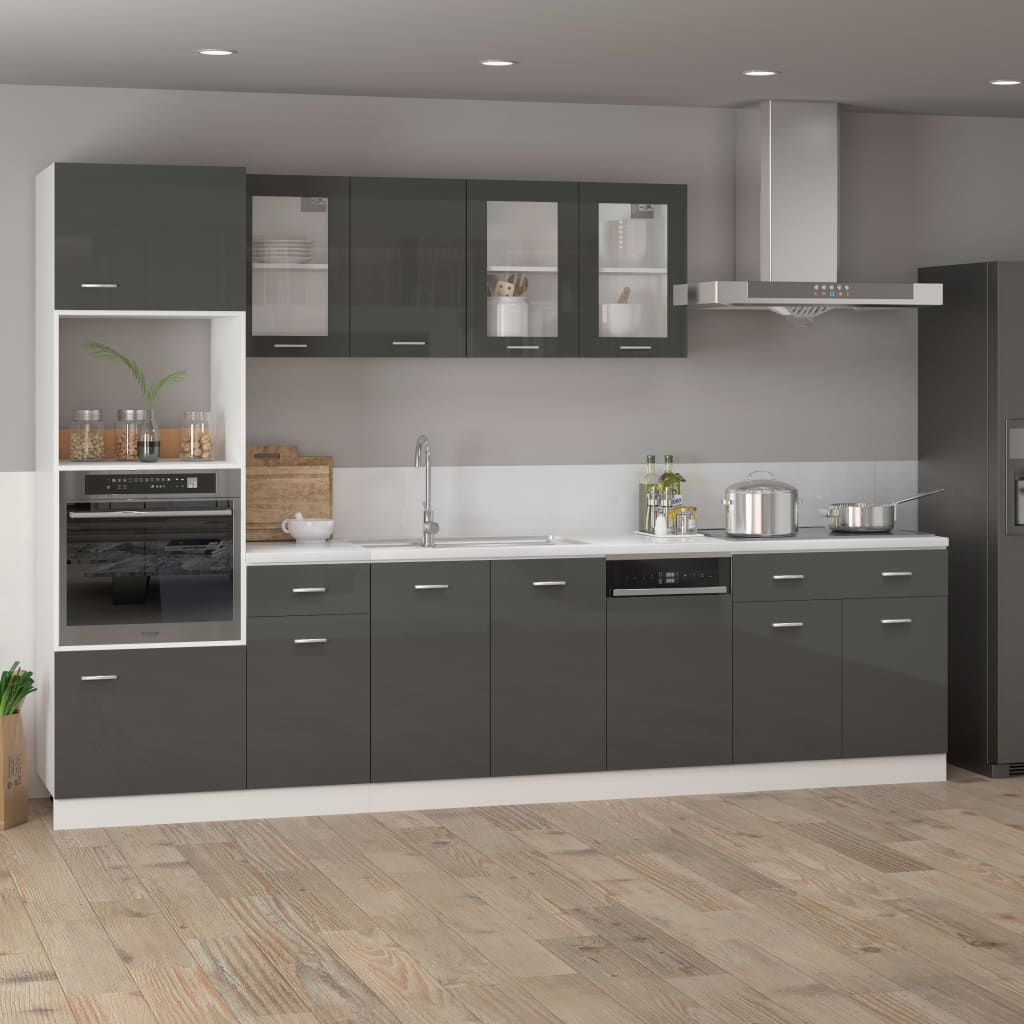 Pannello Lavastoviglie Grigio Lucido 45x3x67 cm Multistrato