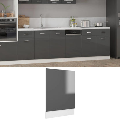 Pannello Lavastoviglie Grigio Lucido 45x3x67 cm Multistrato