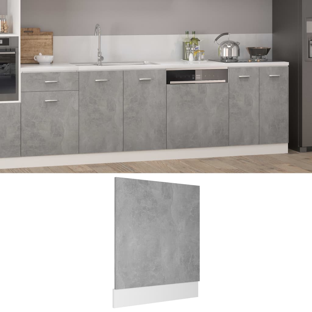 Pannello Lavastoviglie Grigio Cemento 59,5x3x67 cm Multistrato