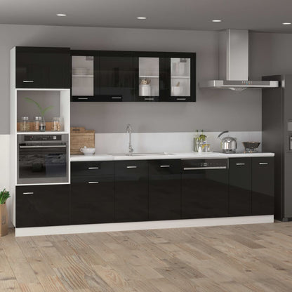 Pannello Lavastoviglie Nero Lucido 59,5x3x67 cm Multistrato