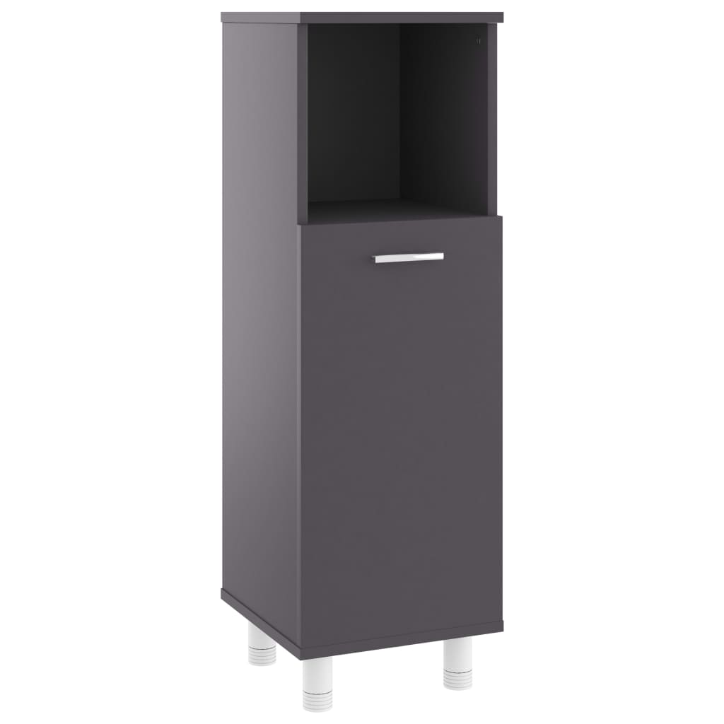 Mobile da Bagno Grigio 30x30x95 cm in Legno Multistrato