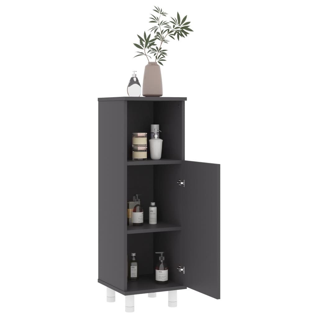 Mobile da Bagno Grigio 30x30x95 cm in Legno Multistrato