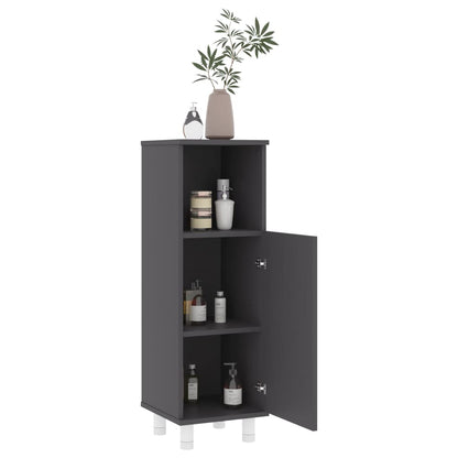 Mobile da Bagno Grigio 30x30x95 cm in Legno Multistrato