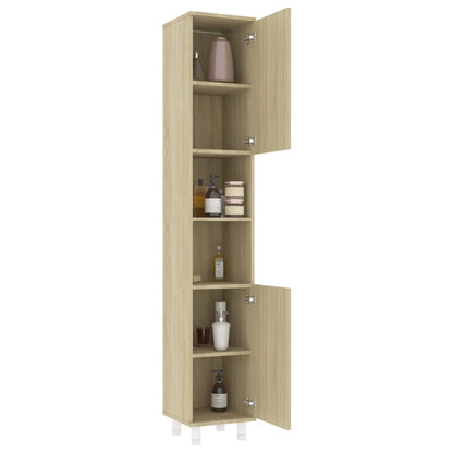 Mobile da Bagno Rovere Sonoma 30x30x179 cm in Legno Multistrato