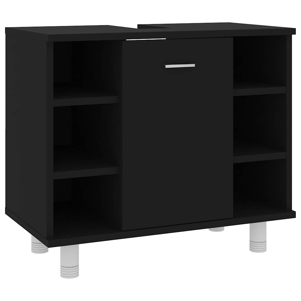 Mobile da Bagno Nero 60x32x53,5 cm in Legno Multistrato